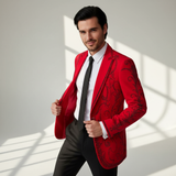 Valent Velvet Blazer RED