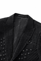 Radiant Hex Crystal Blazer BLACK/BLACK