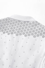 Radiant Hex Crystal Blazer WHITE/SILVER