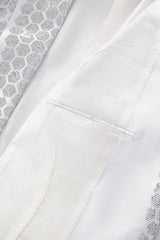 Radiant Hex Crystal Blazer WHITE/SILVER