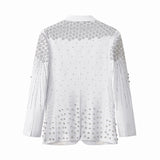 Radiant Hex Crystal Blazer WHITE/SILVER
