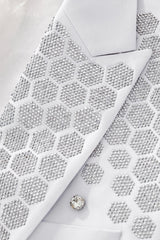 Radiant Hex Crystal Blazer WHITE/SILVER
