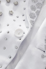 Radiant Hex Crystal Blazer WHITE/SILVER