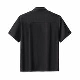 Barocco Loft Men's Textured Shirt & Pants Set - Black
