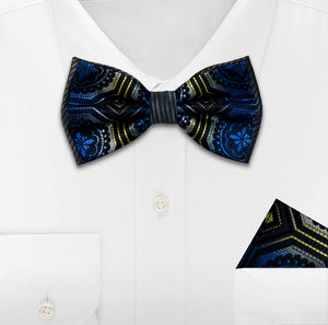 High Quality 2pc Woven Bow Tie and Hankie Set