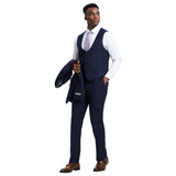 Men's Stacy Adams Hybrid-Fit 3pc Suit Set, Jacket Vest and Pants