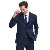 Men's Stacy Adams Hybrid-Fit 3pc Notch Lapel Suit Set, Jacket Vest and Pants