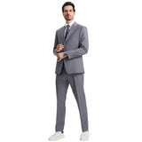 Men's Stacy Adams Hybrid-Fit 3pc Notch Lapel Suit Set, Jacket Vest and Pants