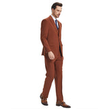 Men's Stacy Adams Hybrid-Fit 3pc Notch Lapel Suit Set, Jacket Vest and Pants
