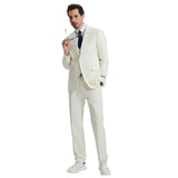 Men's Stacy Adams Hybrid-Fit 3pc Notch Lapel Suit Set, Jacket Vest and Pants