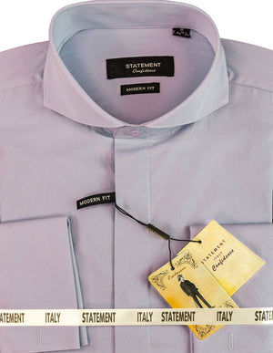 Men's Dress Shirt Spread Collar French Cuffs Made of 100% Prime Cotton | SP-100-Lavender