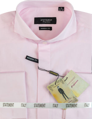 Men's Dress Shirt Spread Collar French Cuffs Made of 100% Prime Cotton | SP-100-Pink