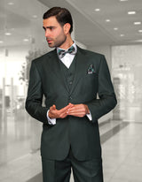 Men’s Hunter solid 3pc suit tailored fit STATEMENT SUITS STZV-108