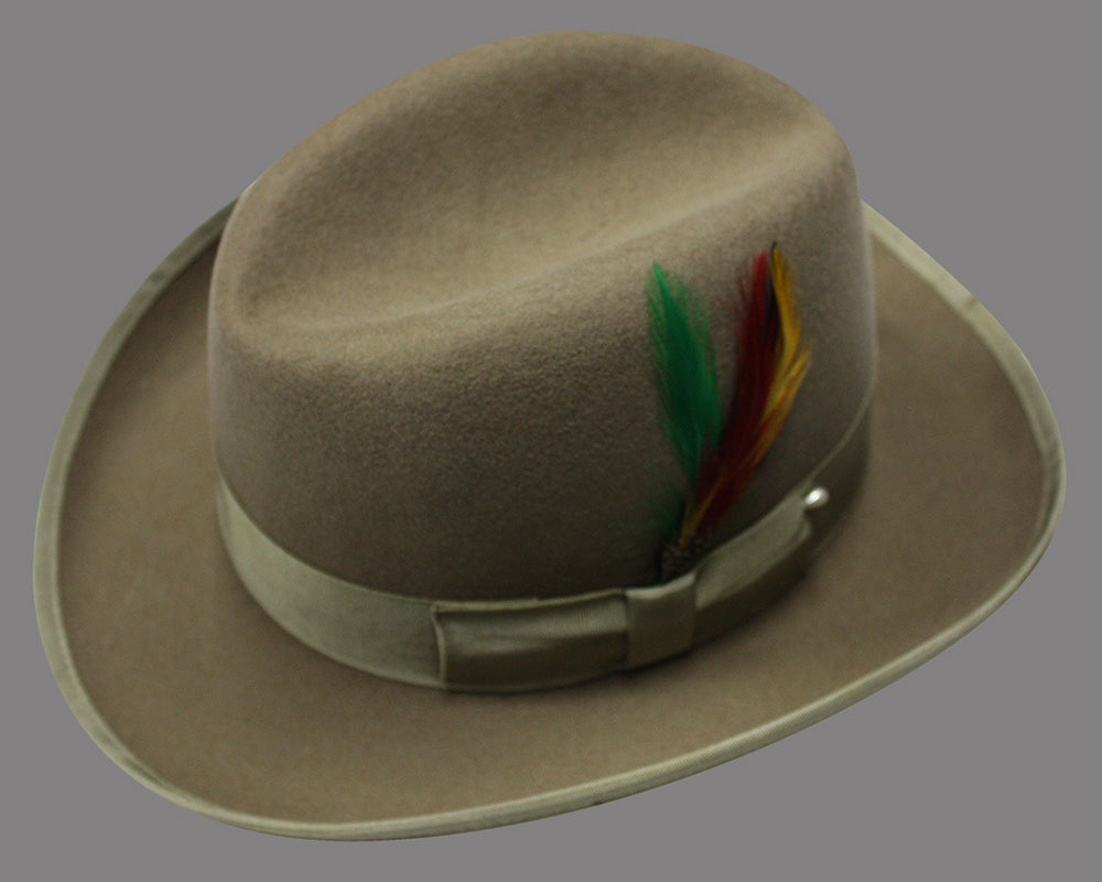 100% Wool God Father Hat - Taupe