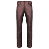 Versatile Vogue Metallic Jeans WINE