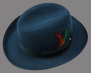 100% Wool God Father Hat - Teal