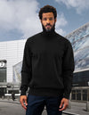 Men’s black turtle-neck sweater modern fit wool cashmere STATEMENT SUITS TNS-100