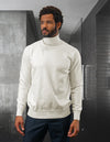 Men’s Offwhite turtle-neck sweater modern fit wool cashmere STATEMENT SUITS TNS-100