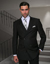 Men’s Black-R double-breasted 2pc suit regular fit STATEMENT SUITS TZD-100