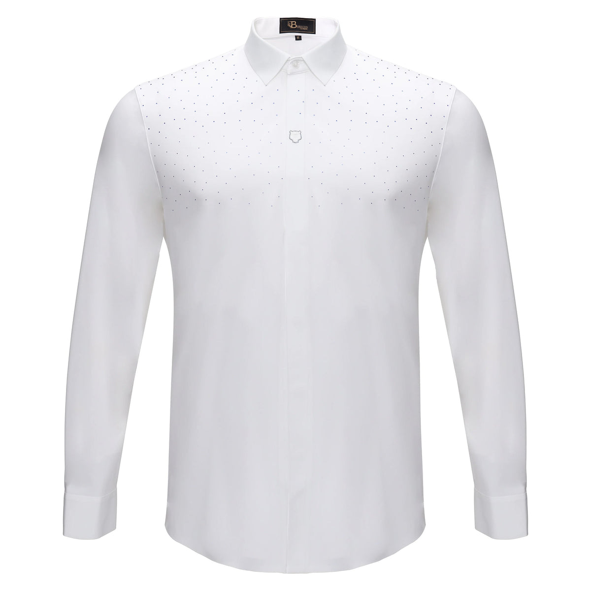 Barocco Thrill Seeker Men's 4-Way Stretch Shirt - White/Royal