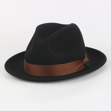 Bowery Fine Australian Wool Fedora Hat – Camel with Blue Band | WH-102