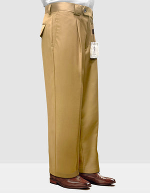 Men's Dress Pants Wide Leg 150's Italian Wool | WP-100-Camel