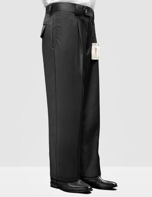 Men's Dress Pants Wide Leg 150's Italian Wool | WP-100-Charcoal
