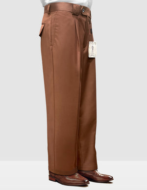 Men's Dress Pants Wide Leg 150's Italian Wool | WP-100-Copper