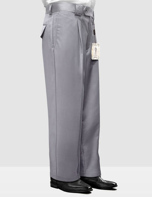 Men's Dress Pants Wide Leg 150's Italian Wool | WP-100-Grey