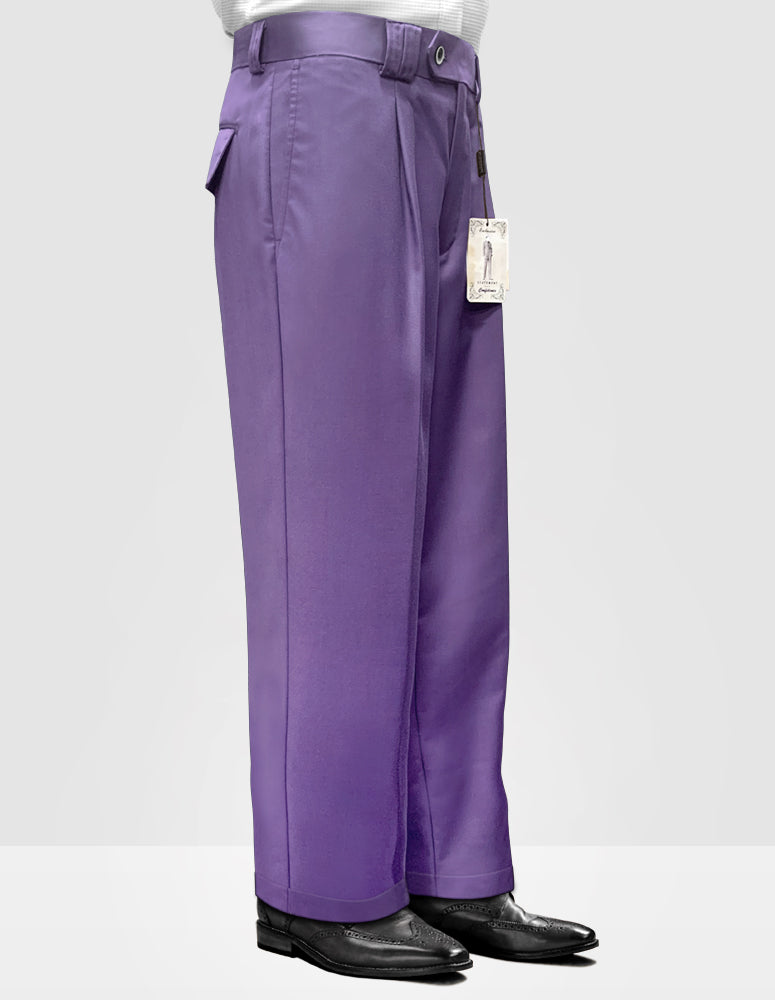 Men's Dress Pants Wide Leg 150's Italian Wool | WP-100-Lavender