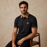El Baron Contrast Trim Men's Performance Polo - Black