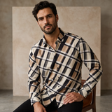 El Baron Seamless Bold Plaid Men's Shirt - Khaki