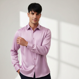 Barocco Luxe Satin Stretch Shirt LAVENDER
