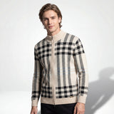 Paramount Plaid Knit Zip LS IVORY