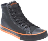 Men's Black and Orange Harley Davidson Nathan Motorcycle Sneakers Regular Fit