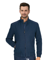 Men’s Navy Modern Fit Short Fall Jacket by Gruppo Bravo – Style GRU069960JKT OTTO – Lightweight zip jacket for fall or spring.