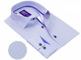 Avenue 21 Men’s European Modern Fit Blue Button-Down Long Sleeve Cotton Shirt – Made in Turkey