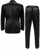 Barocco Star Strut Men's Embellished Suit Set - Black