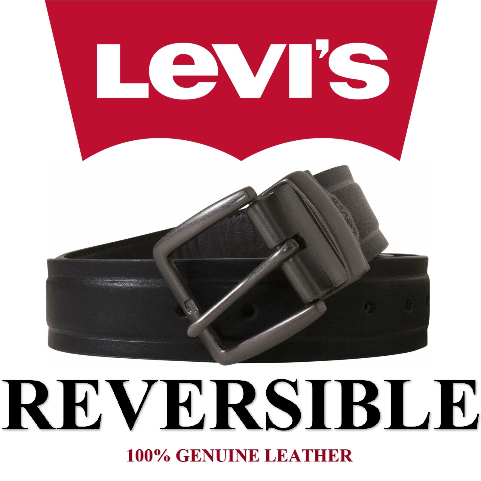 Levi's Men's Reversible Metal Buckle Belt