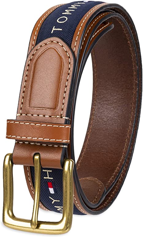Tommy Hilfiger Ribbon Inlay Belt Single Prong Buckle - Franky Fashion