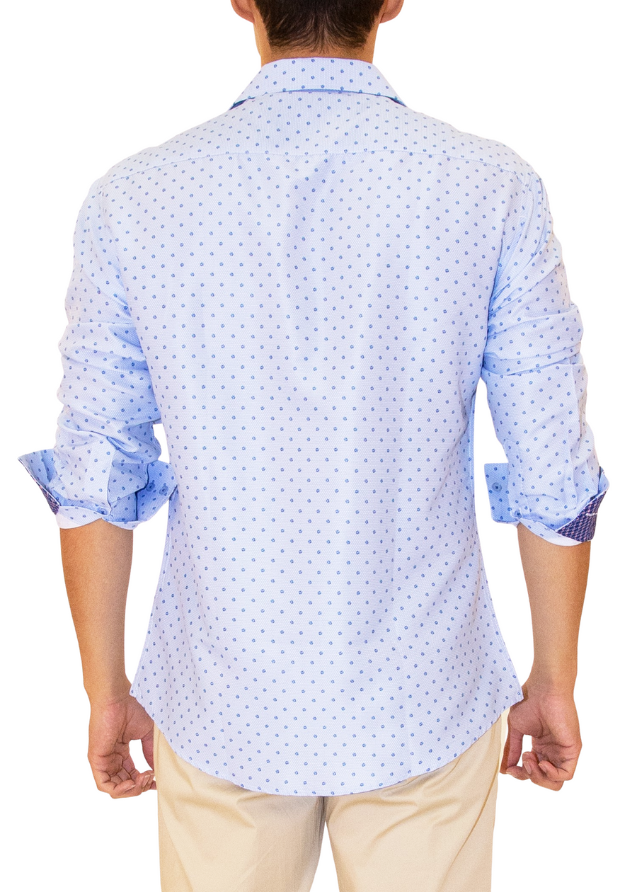 Men's Long Sleeves Shirt | Modern Fit European Design Blue | 202283