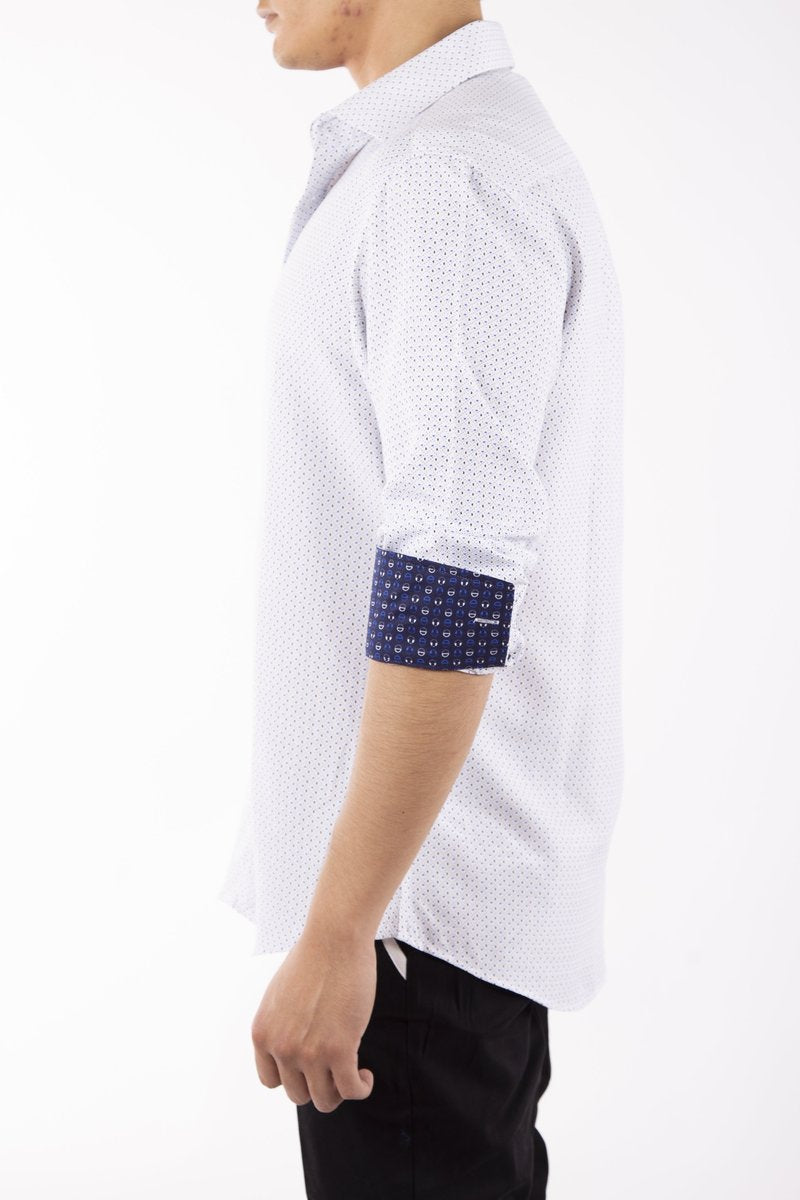 Men's Slim-Fit European Design Long Sleeves Shirt White - 202307 - FrankyFashion.com