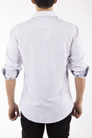 Men's Slim-Fit European Design Long Sleeves Shirt White - 202307 - FrankyFashion.com