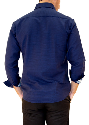Men's Long Sleeves Shirt | Modern Fit European Design Navy | 202522
