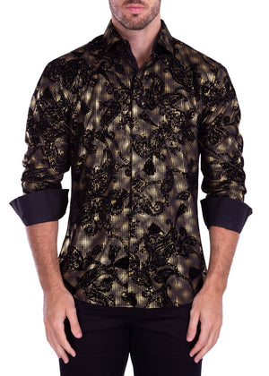 Men's Long Sleeves Shirt | Modern Fit European Design | Gold | 212236