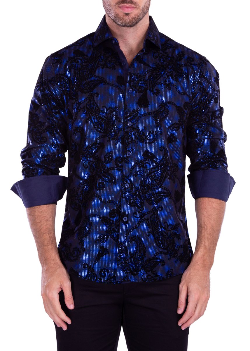 Men's Long Sleeves Shirt | Modern Fit European Design | Royal | 212237