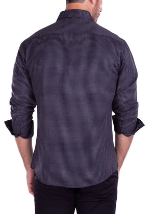 Men's Long Sleeves Shirt | Modern Fit European Design | Black - 212254