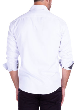Men's Long Sleeves Shirt | Modern Fit European Design | White - 212254