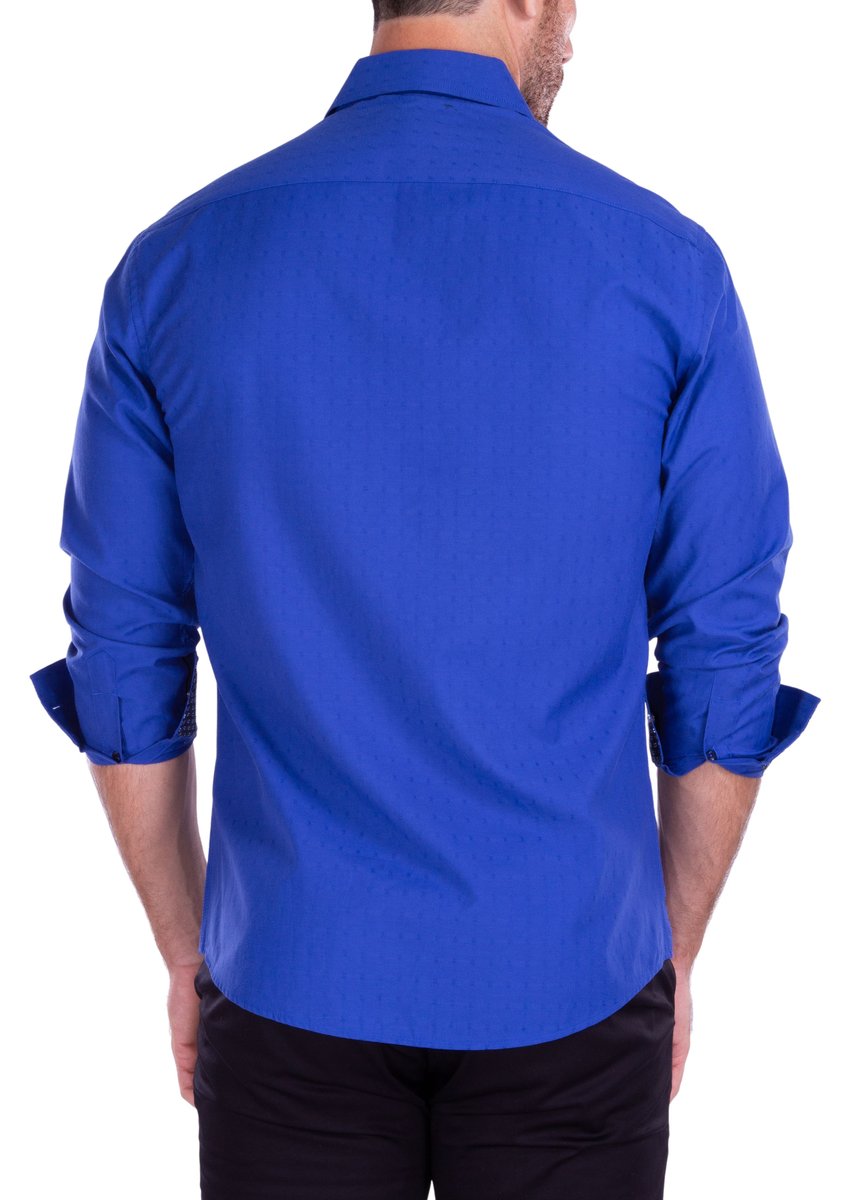 Men's Long Sleeves Shirt | Modern Fit European Design | Royal - 212256