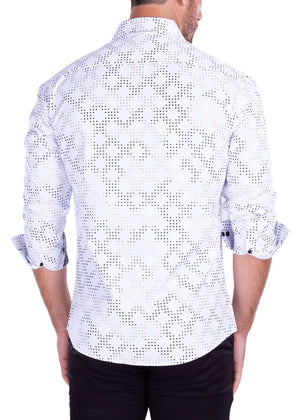 Men's White Long Sleeves Shirt | Modern Fit European Design | 212265